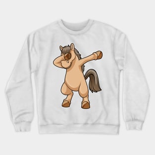 Horse at Hip Hop Dance Dab Crewneck Sweatshirt